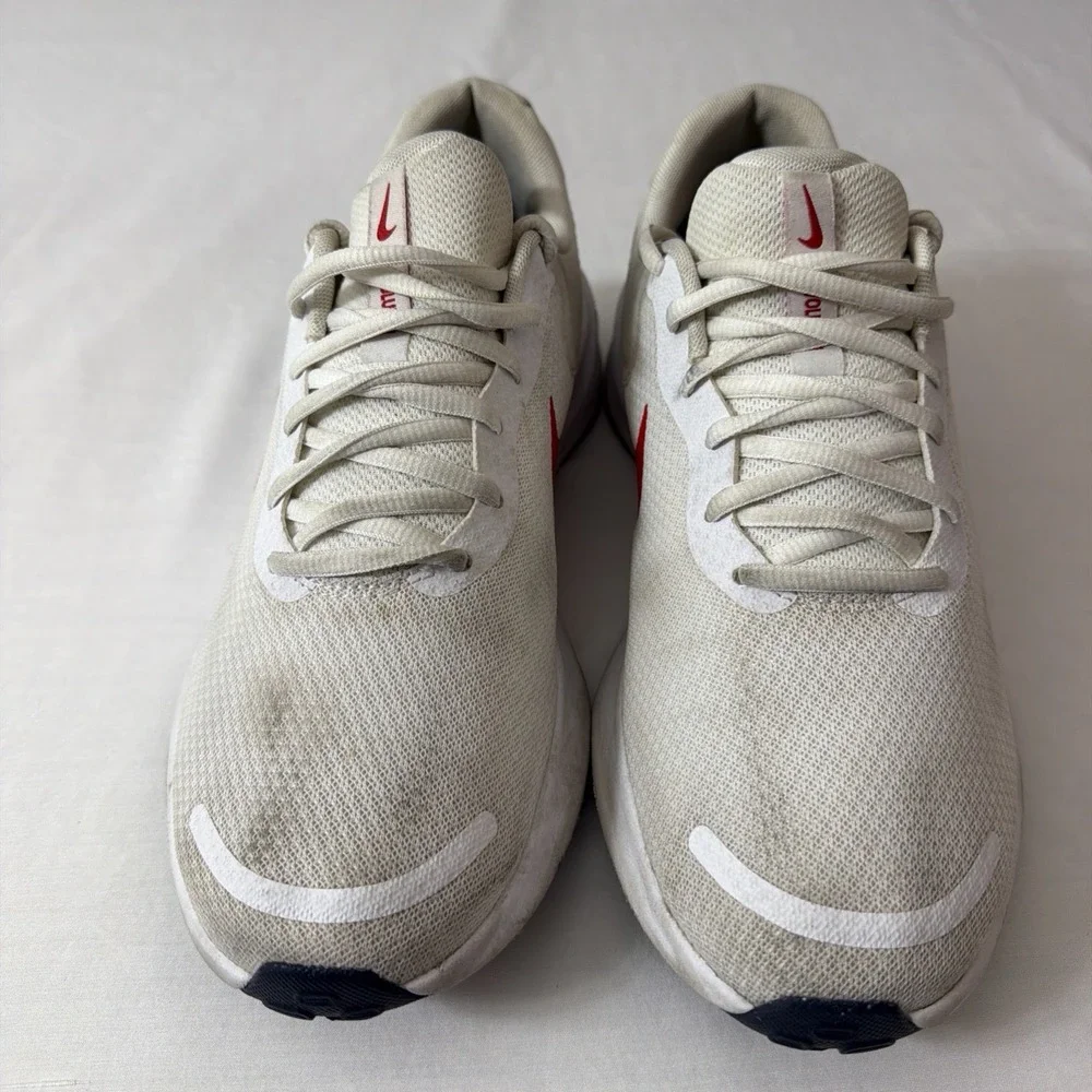 Nike Revolution 7 White University Red Size 10.5 Men FB2207-101 Gym CrossFit Run